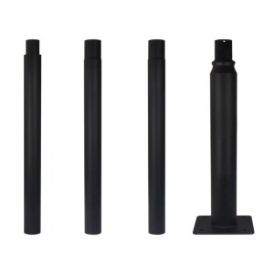Surenkamas apšvietimo stulpas, 4m, juodas
