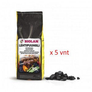 Kepsninės anglys Biolan (5 vnt x 15 litrų)