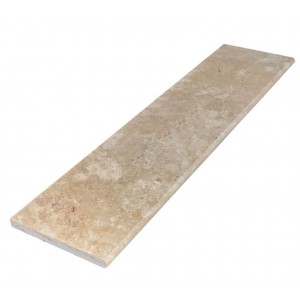 Laiptų pakopa Travertine Classic šlifuota, priekis-užapvalintas 135x33x3 cm, vnt