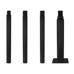 Surenkamas apšvietimo stulpas, 4m, juodas