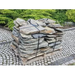 Skaldytos skalūno plokštės "Grey" 4-6 cm storis, 30-50 cm diametras, 1000kg